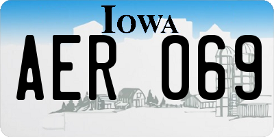 IA license plate AER069