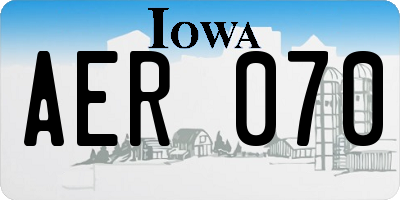 IA license plate AER070