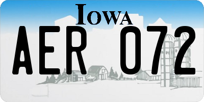 IA license plate AER072