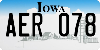 IA license plate AER078