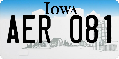 IA license plate AER081