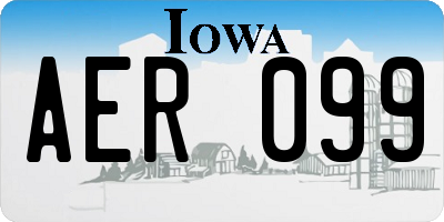 IA license plate AER099