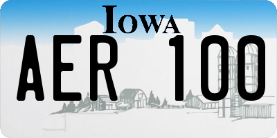 IA license plate AER100
