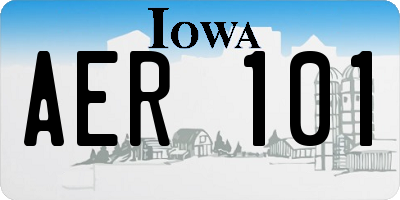 IA license plate AER101
