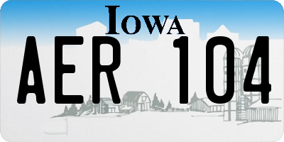 IA license plate AER104