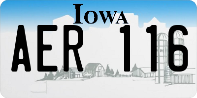 IA license plate AER116