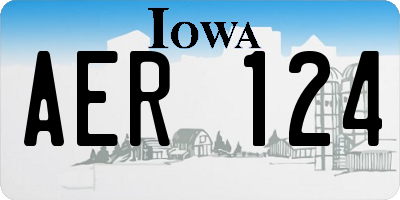 IA license plate AER124