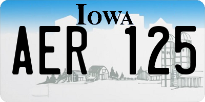 IA license plate AER125