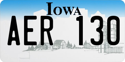 IA license plate AER130