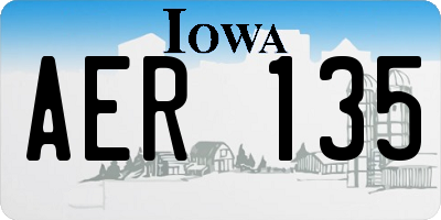 IA license plate AER135