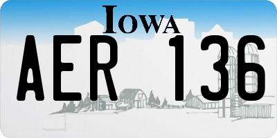 IA license plate AER136