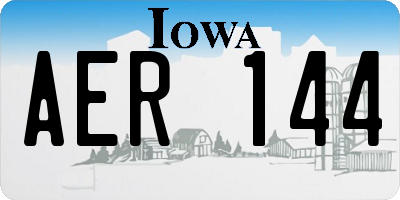 IA license plate AER144