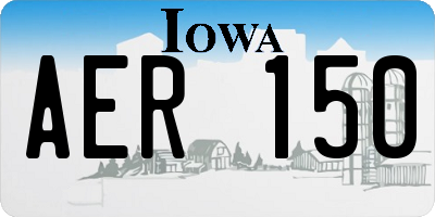 IA license plate AER150