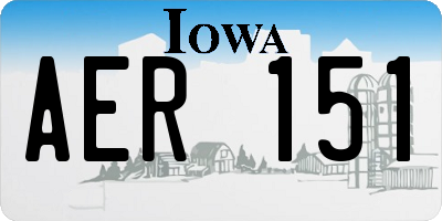 IA license plate AER151