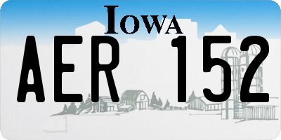 IA license plate AER152