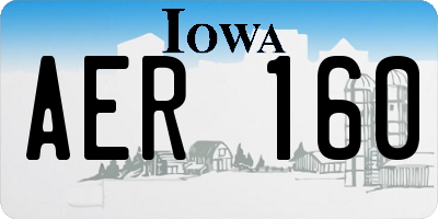 IA license plate AER160