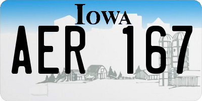 IA license plate AER167