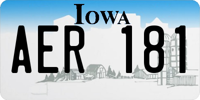 IA license plate AER181
