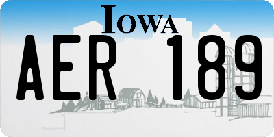 IA license plate AER189