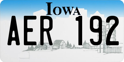 IA license plate AER192