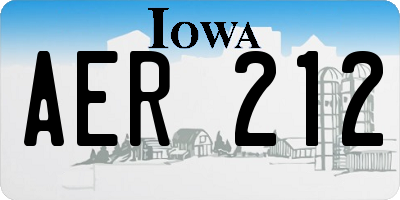 IA license plate AER212