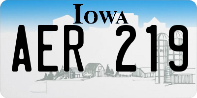 IA license plate AER219