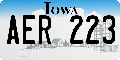IA license plate AER223