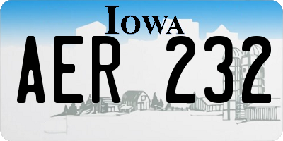 IA license plate AER232