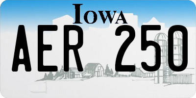 IA license plate AER250