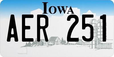 IA license plate AER251
