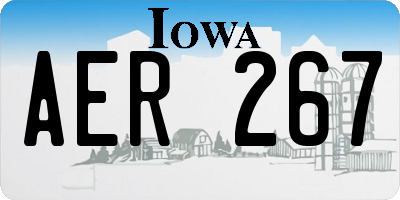IA license plate AER267