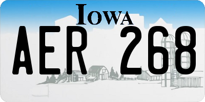 IA license plate AER268