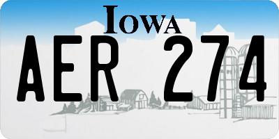 IA license plate AER274