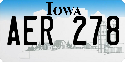 IA license plate AER278