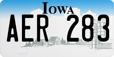 IA license plate AER283