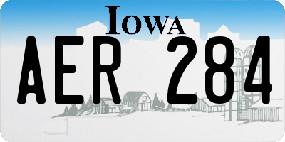 IA license plate AER284