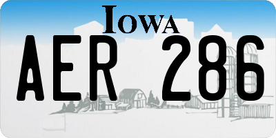 IA license plate AER286
