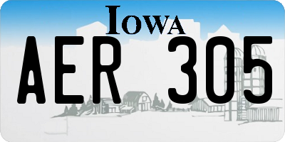 IA license plate AER305