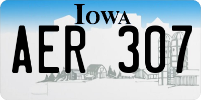 IA license plate AER307