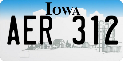 IA license plate AER312