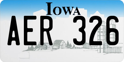 IA license plate AER326