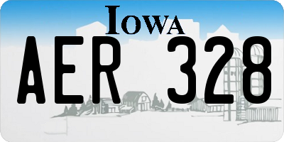IA license plate AER328