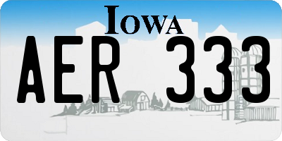 IA license plate AER333
