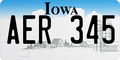 IA license plate AER345