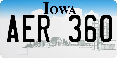 IA license plate AER360