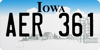 IA license plate AER361