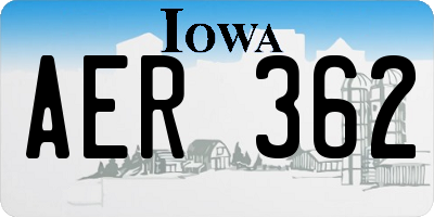 IA license plate AER362