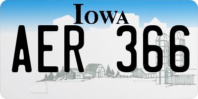 IA license plate AER366