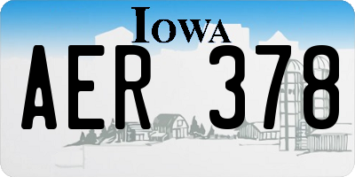IA license plate AER378