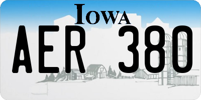 IA license plate AER380